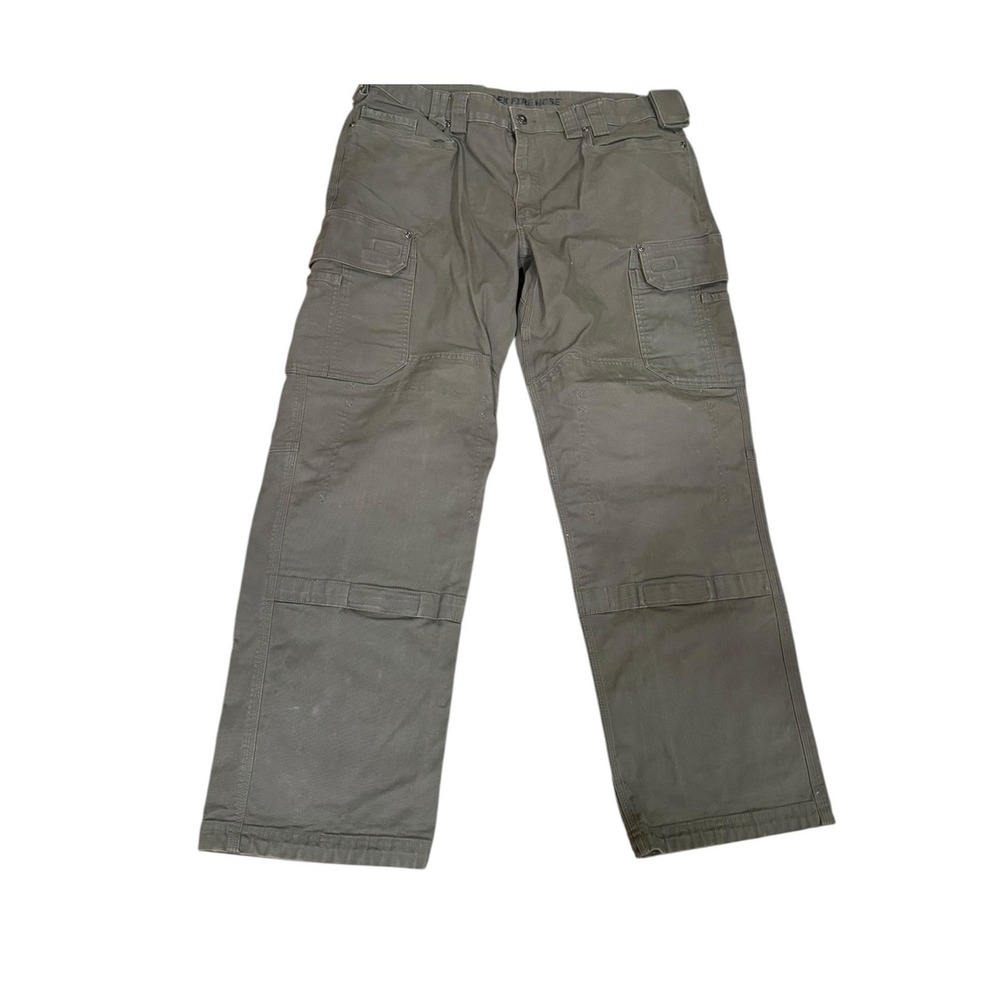 Duluth Trading Co Flex Fire Hose Relaxed Fit Cargo Work Pants Gray 40x32 gorp